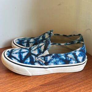 Vans Classic Slip-on Ultracush Tie Dye Indigo Blues Canvas Shoes Men 6, W 7.5